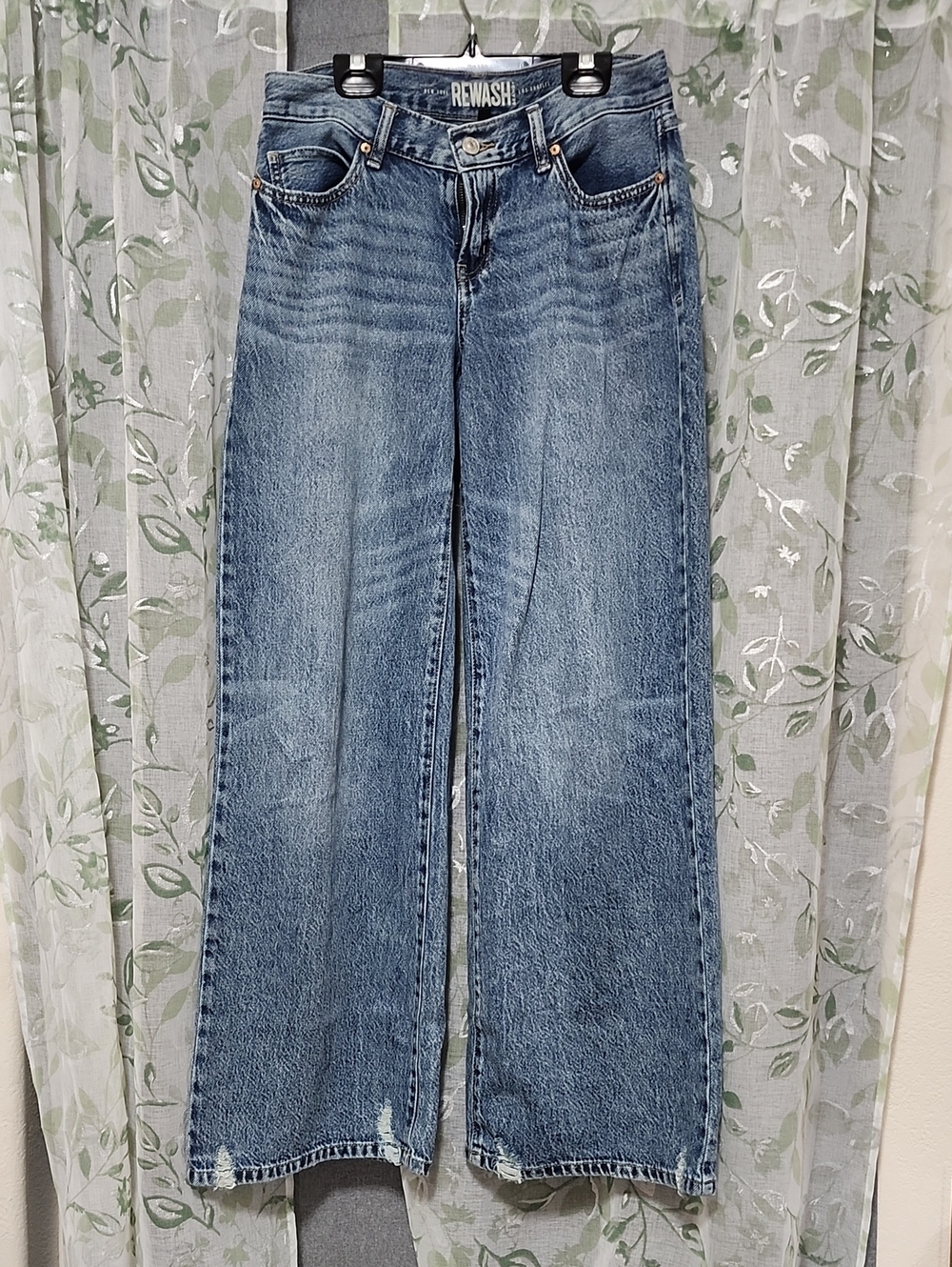 Rewash Women's Wide-Leg Blue Denim Jeans